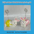 Easter decor ceramic utensil holder in rabbit shape